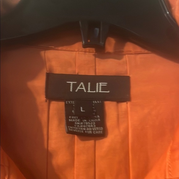 Orange zip up belted lightweight jacket - Picture 2 of 7